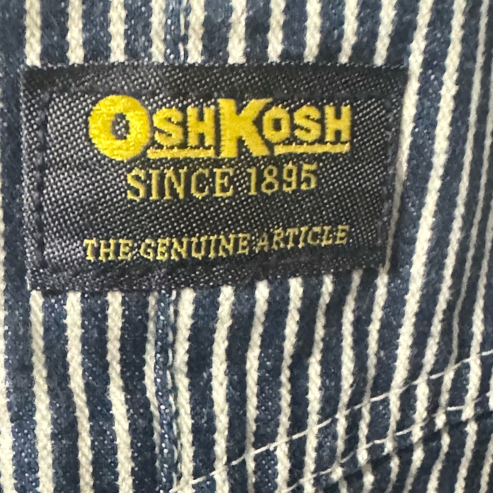 OshKosh B'gosh Blue and White Striped Overalls - Picture 4 of 6